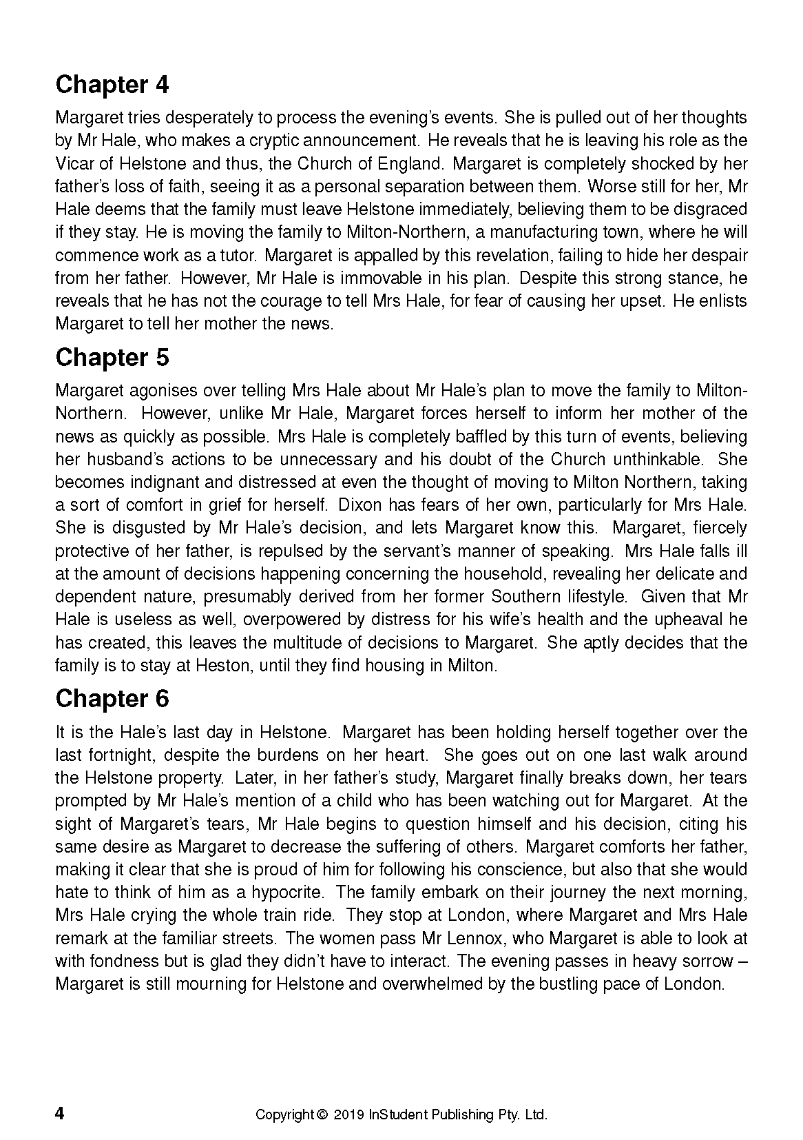 Text Guide page displaying Chapters 4, 5, and 6, with page number 4 and copyright details at the bottom.