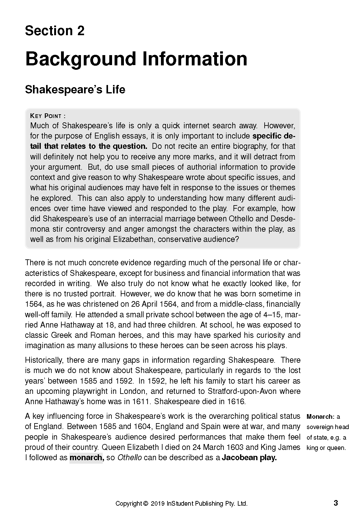 Printed text guide page displaying black text on a white background, with section titles and a 'KEY POINT' box.