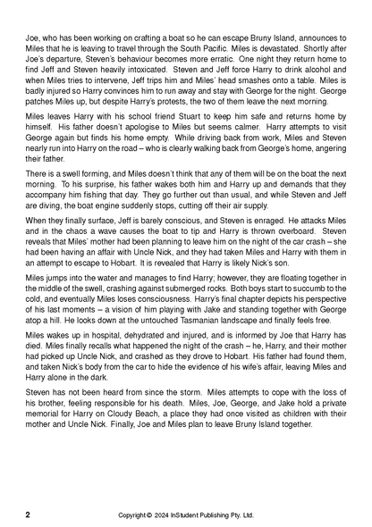 Text Guide by InStudent Publishing Pty. Ltd. with black text on a white page discussing Past the Shallows.