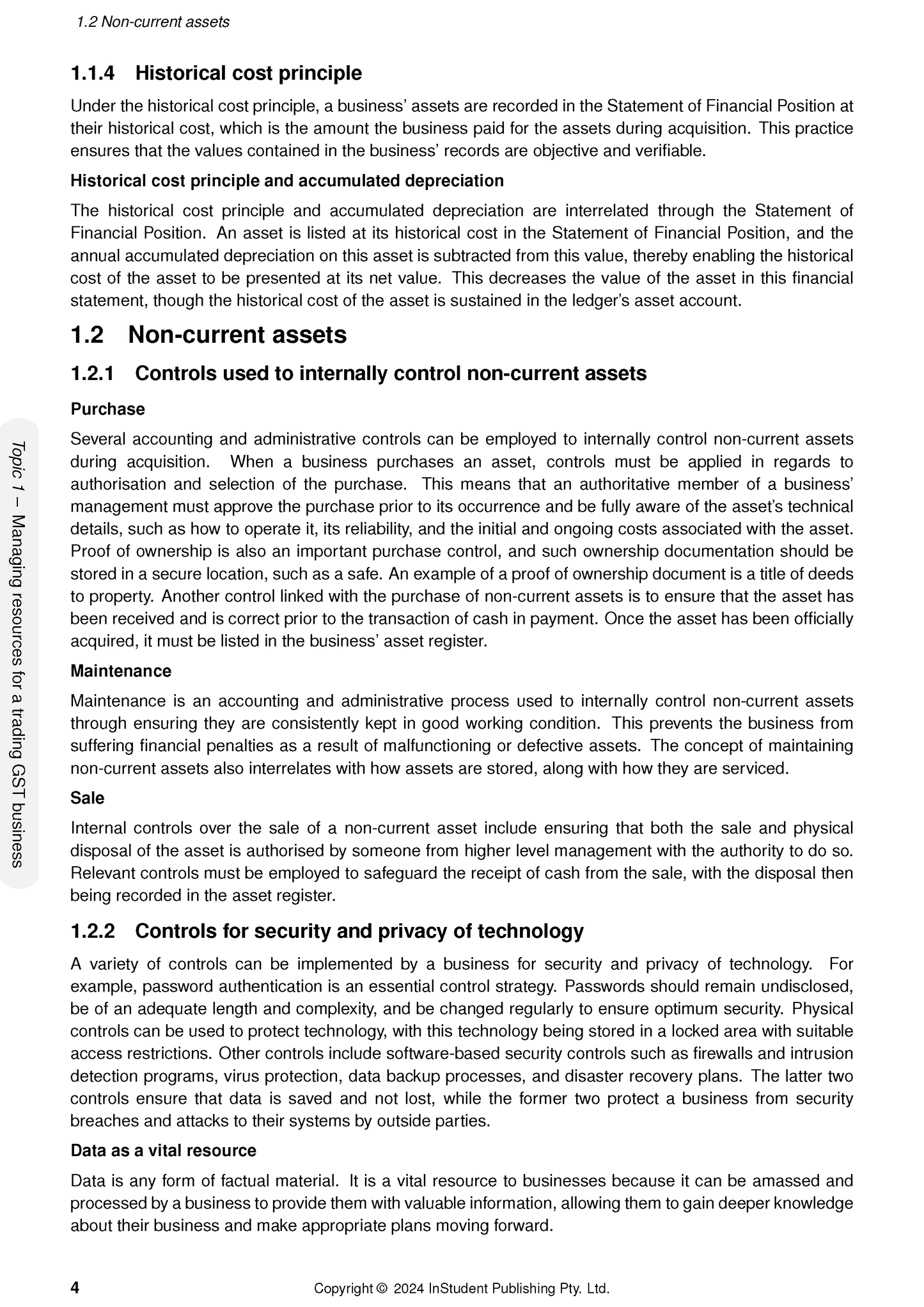 White document page from Course Notes by ATAR Notes, showing text and headings on accounting principles.