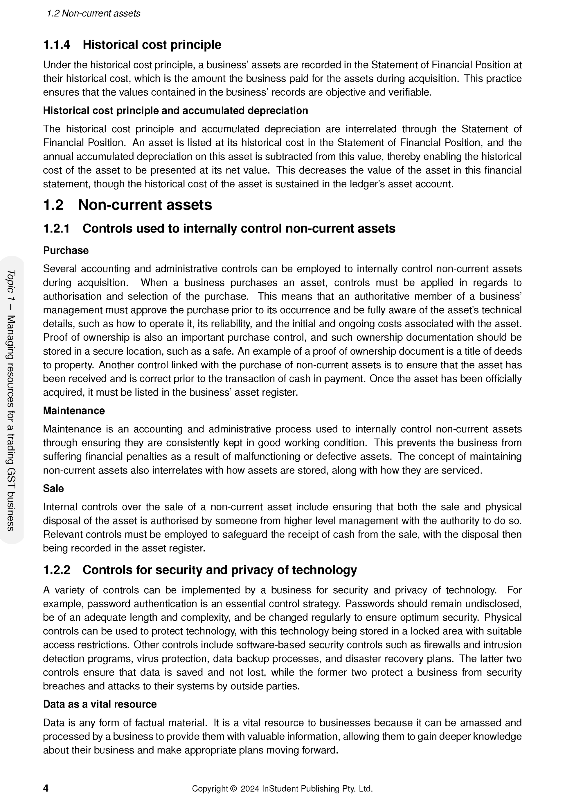 White document page from Course Notes by ATAR Notes, showing text and headings on accounting principles.