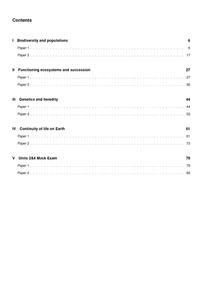 Topic Tests by ATAR Notes, displaying a detailed table of contents for QCE Biology 3&4.