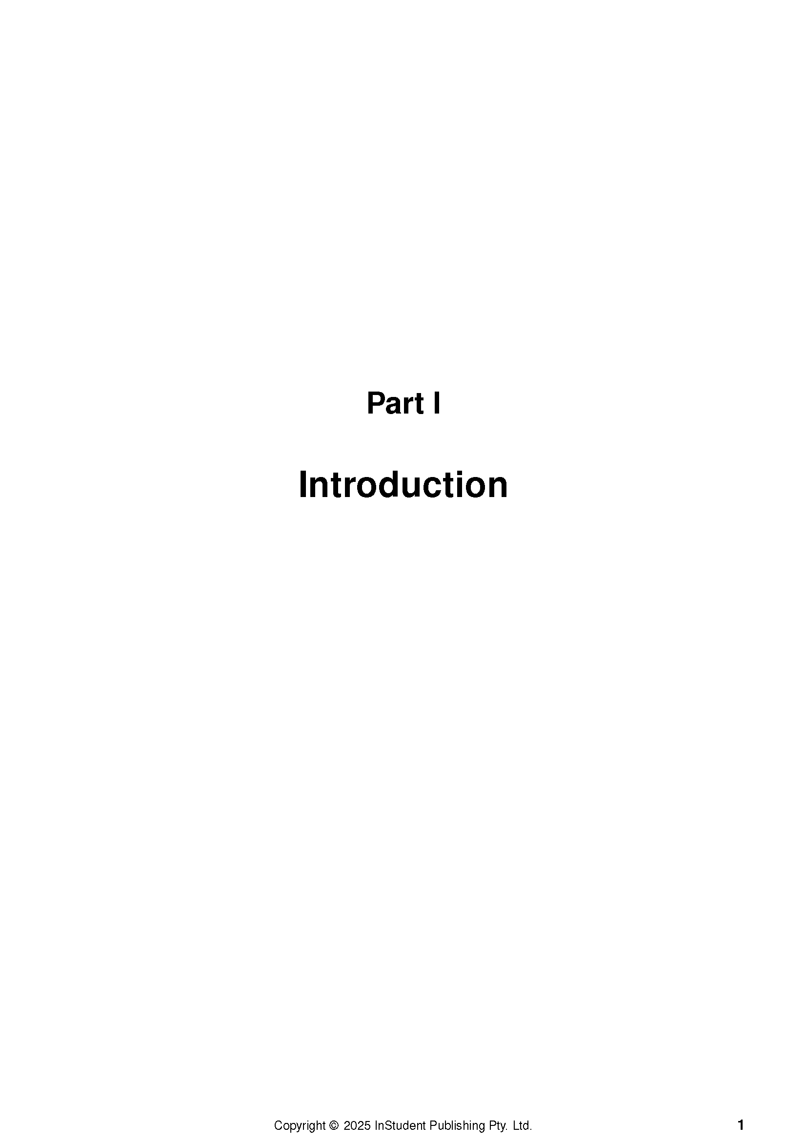 Course Notes by ATAR Notes, a white page with bold black text reading 'Part I Introduction'.