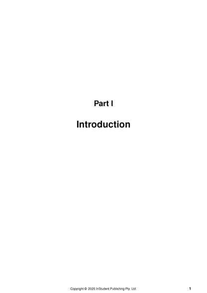 Course Notes by ATAR Notes, a white page with bold black text reading 'Part I Introduction'.