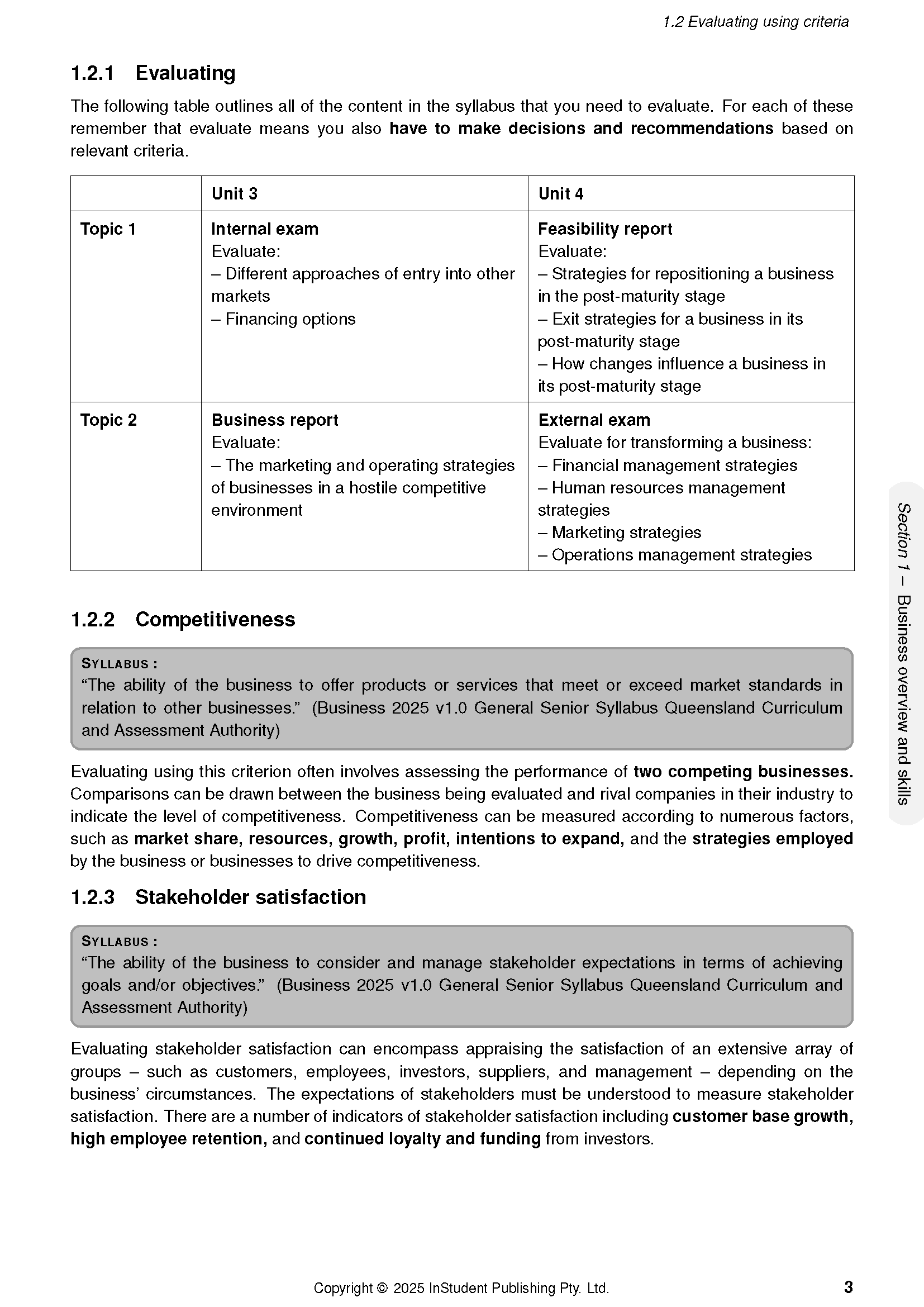 Course notes from ATAR Notes showing a white page with black text and a table of syllabus topics.