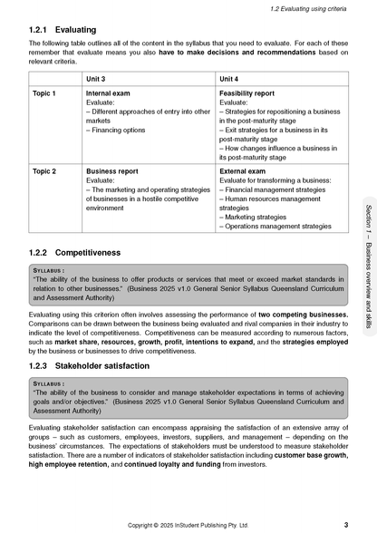 Course notes from ATAR Notes showing a white page with black text and a table of syllabus topics.