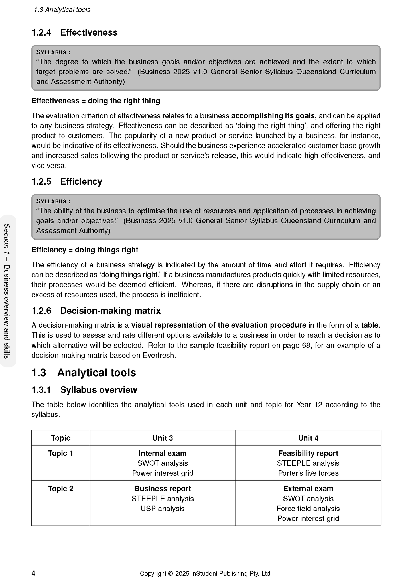 QCE Business 3&4 Complete Course Notes (2026-2028) by ATAR Notes, displaying a white page with black text and a syllabus table.