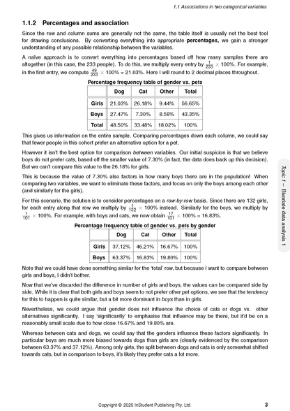 General Maths Course Notes by ATAR Notes, a page displaying statistical analysis tables and formulas.