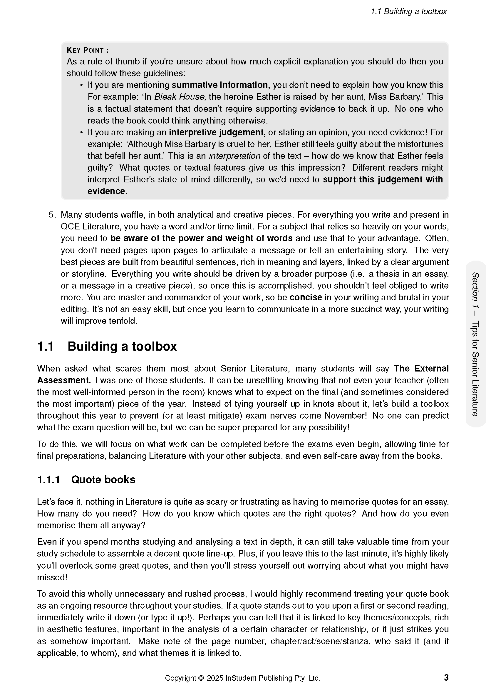 Course notes by ATAR Notes, with a white page featuring black text, numbered sections, and a grey vertical sidebar.