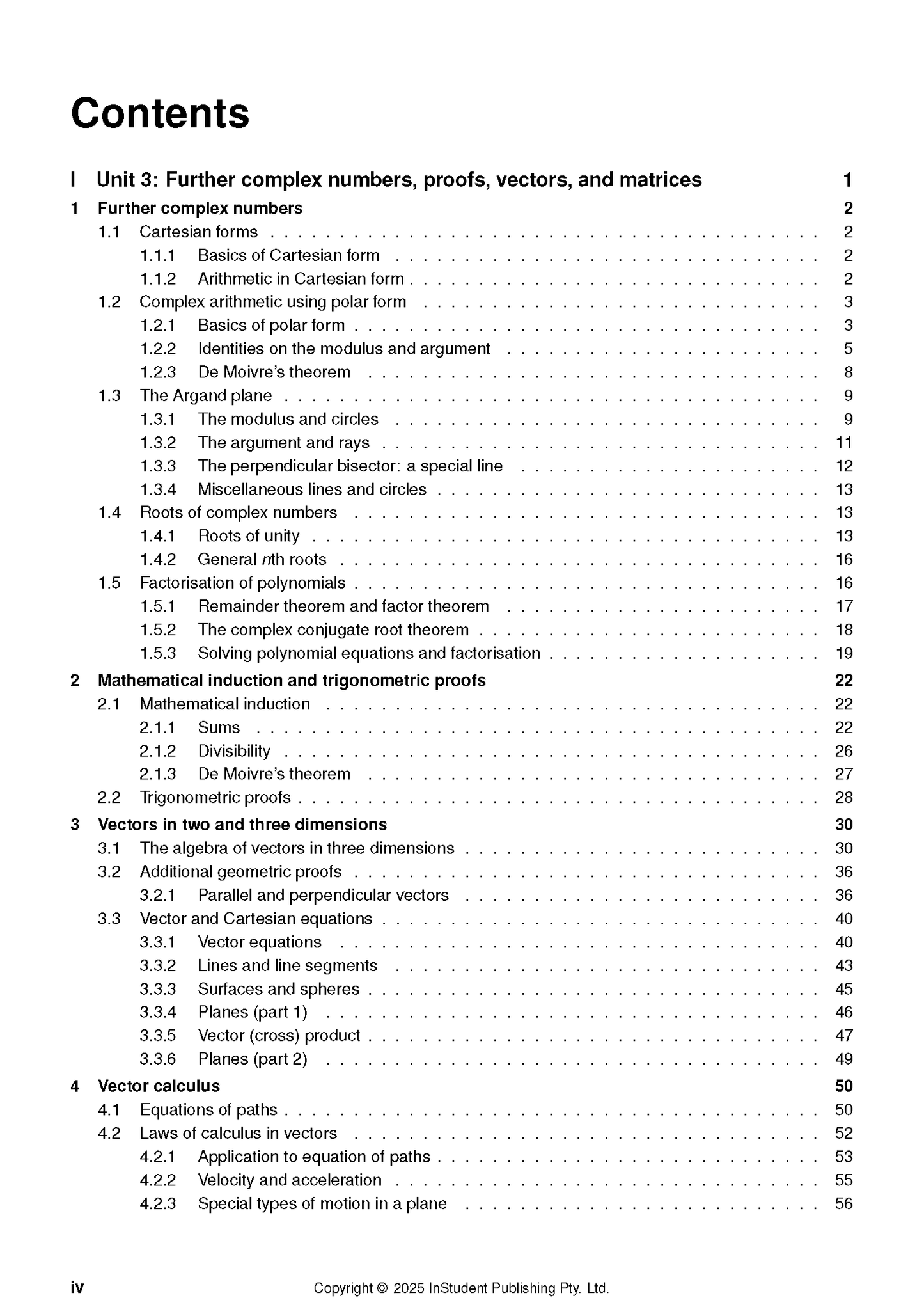 Complete Course Notes for QCE Specialist Maths 3&4 by ATAR Notes, showing the table of contents.