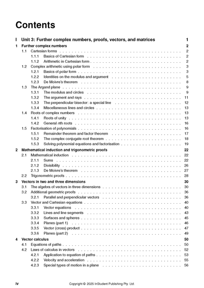 Complete Course Notes for QCE Specialist Maths 3&4 by ATAR Notes, showing the table of contents.