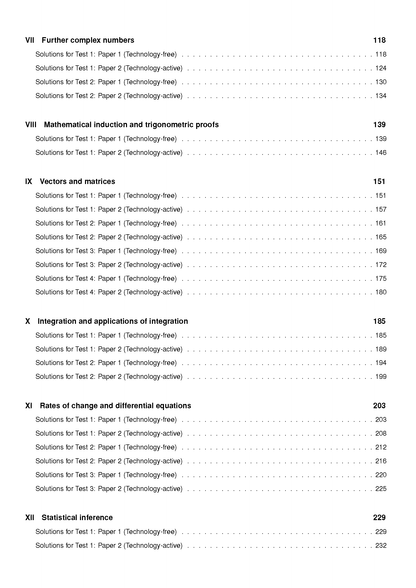Table of contents for topic tests by ATAR Notes, displaying chapter titles and page numbers in black text on white.