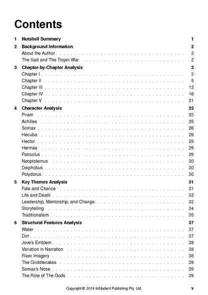 Text Guide contents page featuring a 'Contents' heading, numbered sections, titles, and page numbers in black text on white.