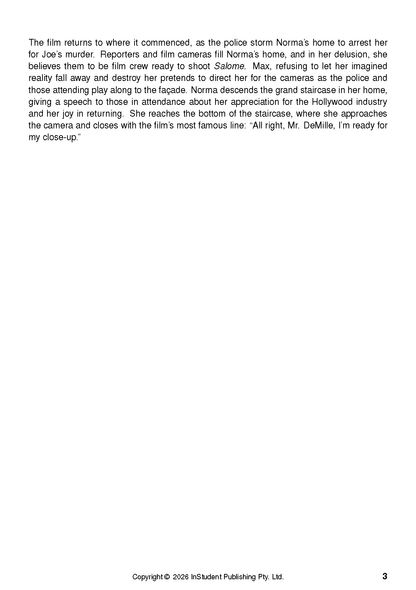 ATAR Notes Text Guide: Sunset Boulevard by Billy Wilder