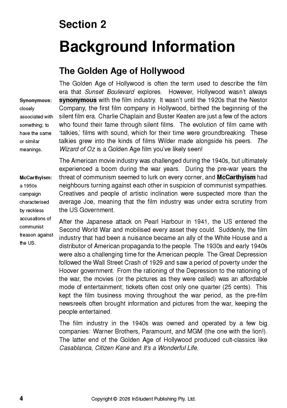 ATAR Notes Text Guide: Sunset Boulevard by Billy Wilder