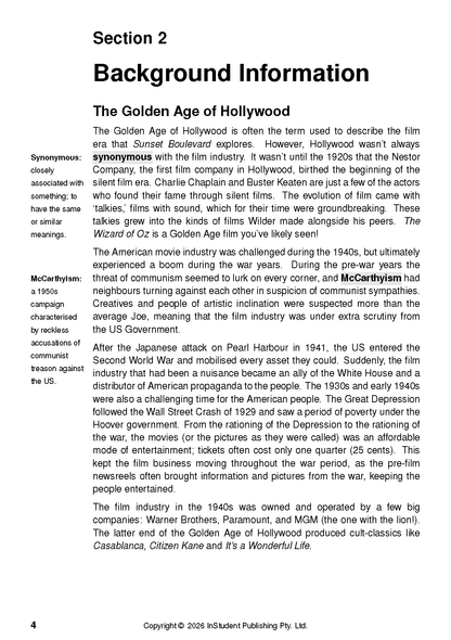 ATAR Notes Text Guide: Sunset Boulevard by Billy Wilder