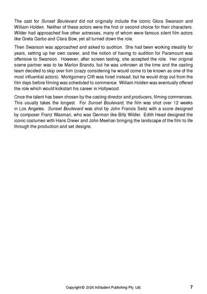 ATAR Notes Text Guide: Sunset Boulevard by Billy Wilder