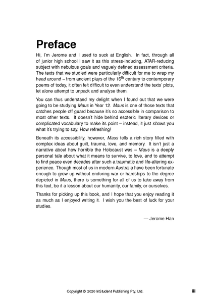 Text guide page featuring a bold 'Preface' heading and paragraphs of black text on a crisp white background.