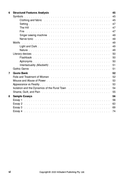 Text guide table of contents page displaying chapter headings, subheadings, and corresponding page numbers.