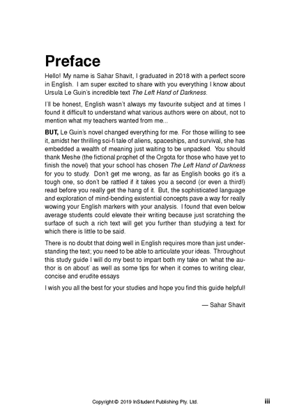 White text guide page showing a 'Preface' title, multiple paragraphs of black text, and a copyright notice.