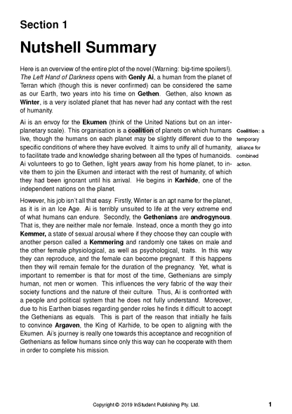 White text guide page with "Nutshell Summary" title, paragraphs of black text, a "Coalition" definition, and copyright notice.