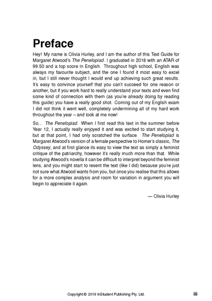 White Text Guide page by InStudent Publishing Pty. Ltd. with a "Preface" title and black text, displayed as a full page.
