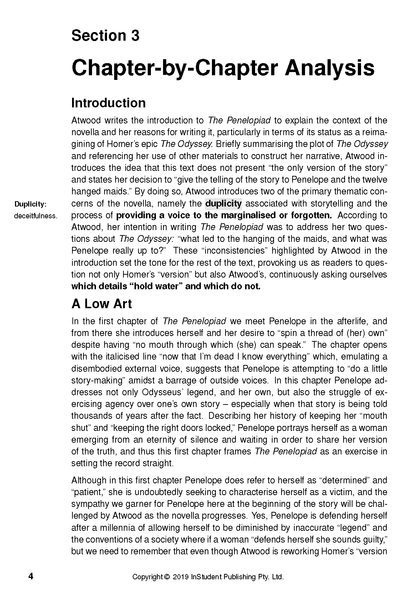 Open text guide page by Margaret Atwood featuring "Chapter-by-Chapter Analysis" heading and detailed literary content.