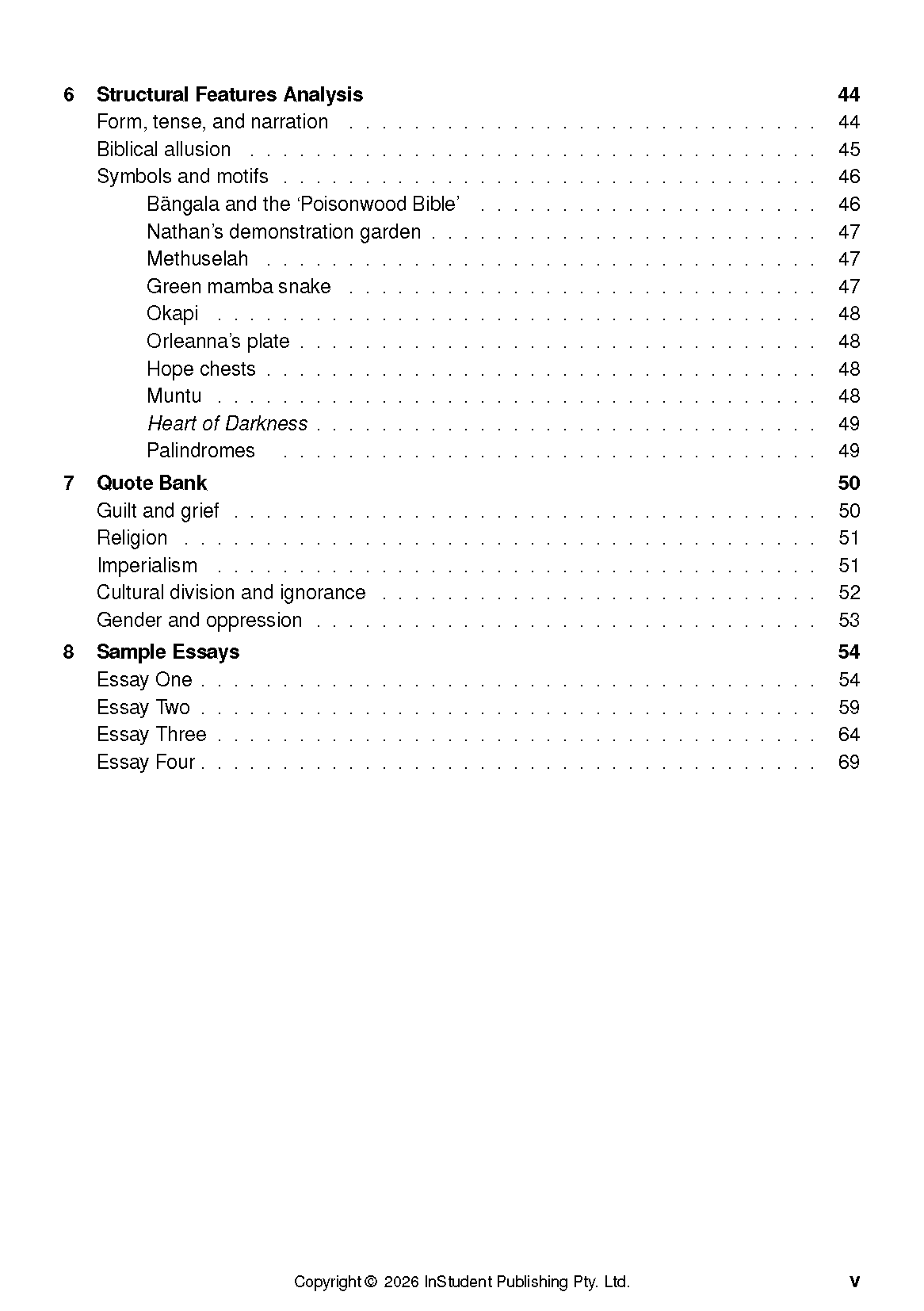 ATAR Notes Text Guide: The Poisonwood Bible by Barbara Kingsolver