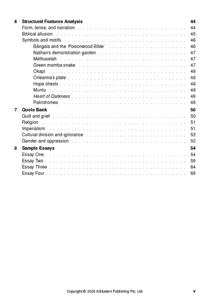 ATAR Notes Text Guide: The Poisonwood Bible by Barbara Kingsolver