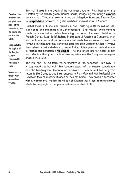 ATAR Notes Text Guide: The Poisonwood Bible by Barbara Kingsolver