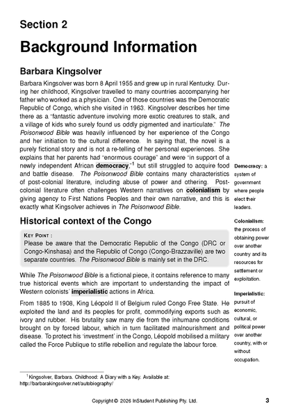 ATAR Notes Text Guide: The Poisonwood Bible by Barbara Kingsolver