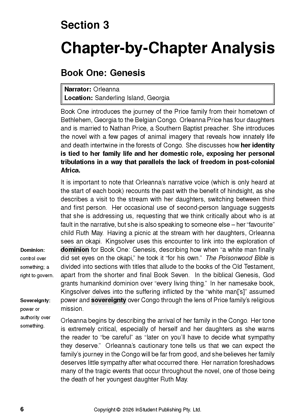 ATAR Notes Text Guide: The Poisonwood Bible by Barbara Kingsolver