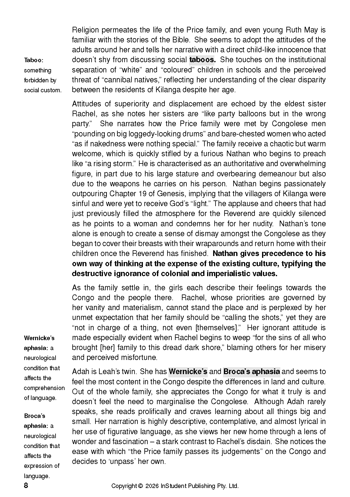 ATAR Notes Text Guide: The Poisonwood Bible by Barbara Kingsolver