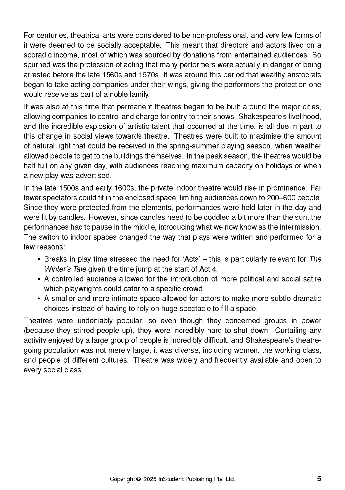 Text guide page by ATAR Notes with black text on white paper, showing paragraphs, bullet points, and page number 5.