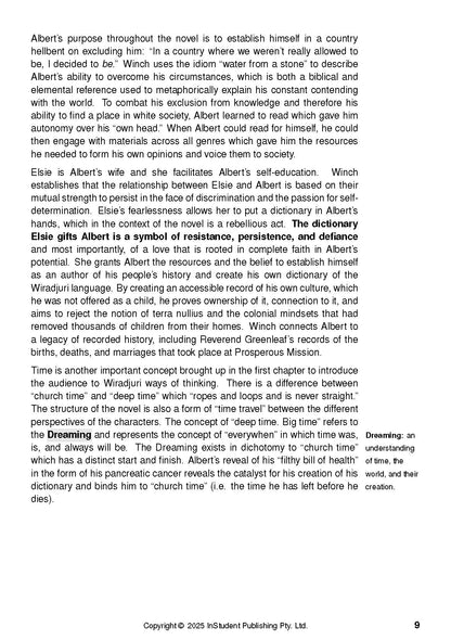 Text guide page by InStudent Publishing Pty. Ltd. with black text on white, showing page number 9.