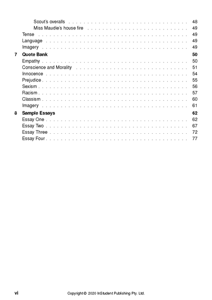 Text Guide by InStudent Publishing Pty. Ltd. showing a table of contents with headings and page numbers.
