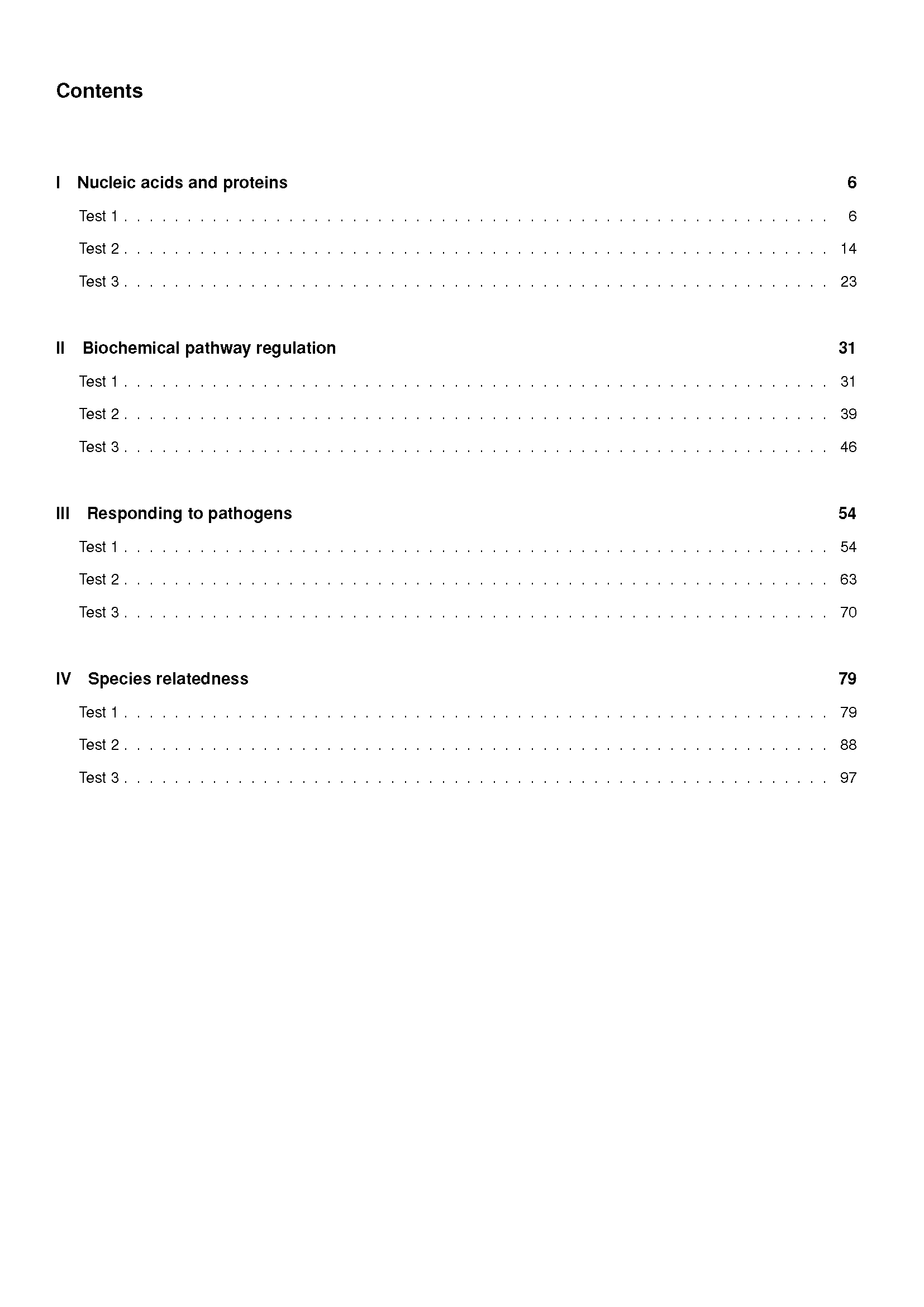 VCE Biology Topic Tests from ATAR Notes, a white page showing the table of contents with black text.
