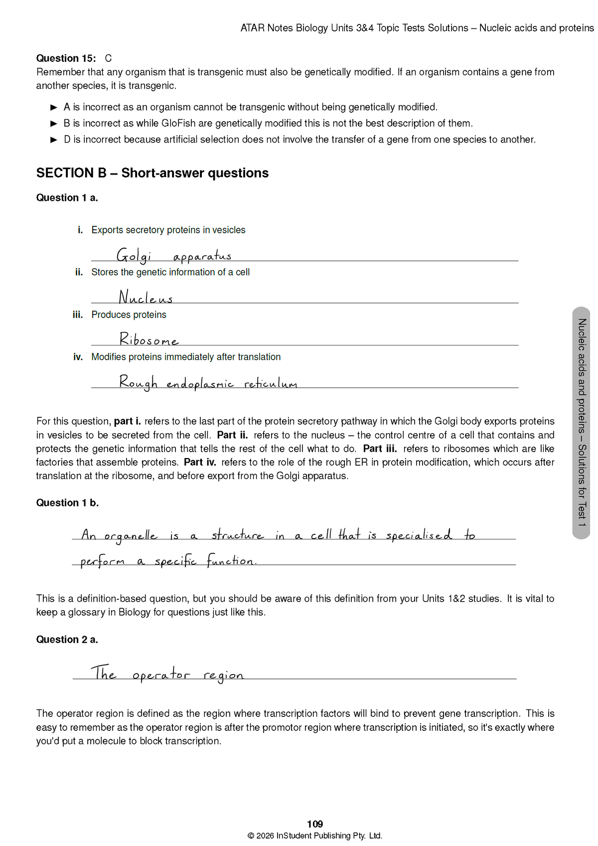ATAR Notes VCE Biology 3&4 Topic Tests (2027-2029)