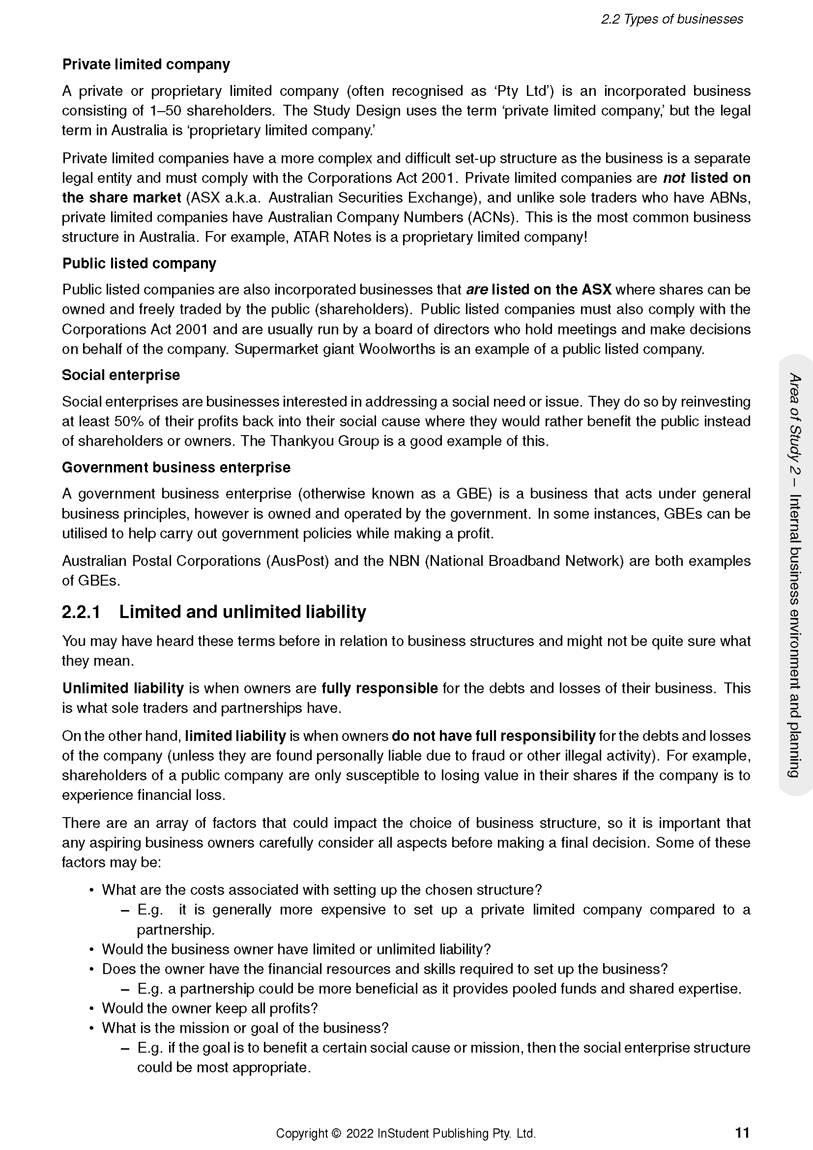 VCE Business Management 1&2 Complete Course Notes by ATAR Notes, white page with black text and headings.