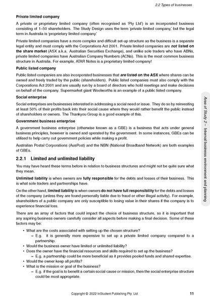 VCE Business Management 1&2 Complete Course Notes by ATAR Notes, white page with black text and headings.