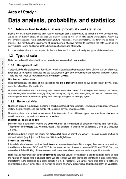 ATAR Notes VCE General Maths 1&2 Complete Course Notes (2027-2029)