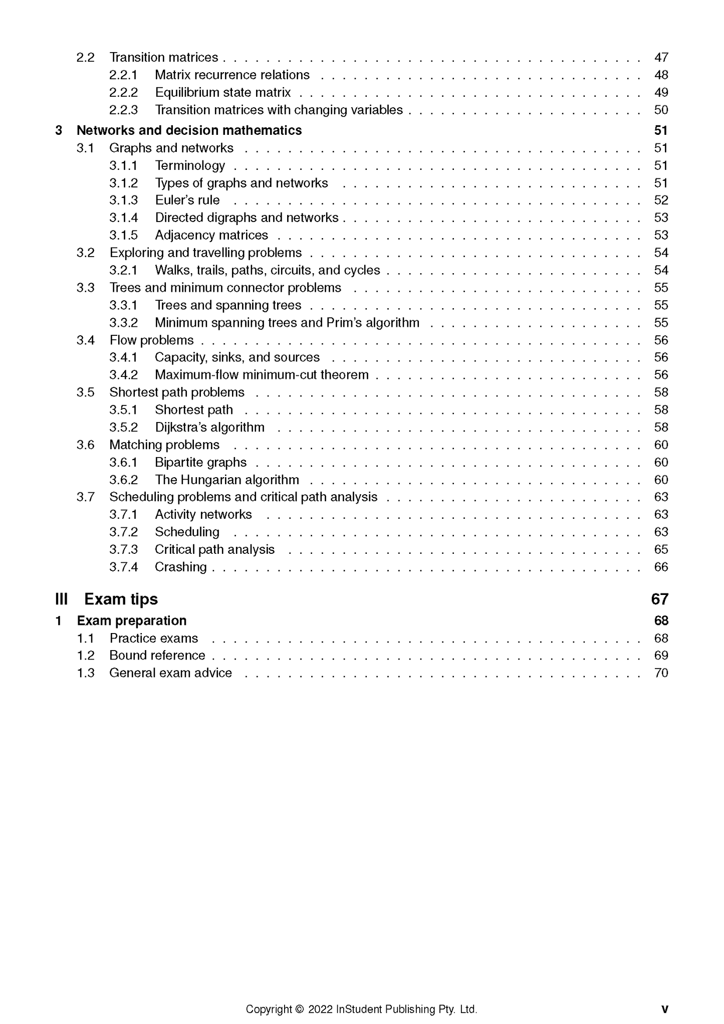 General Maths Course Notes by ATAR Notes, showing a detailed table of contents with topics and page numbers.