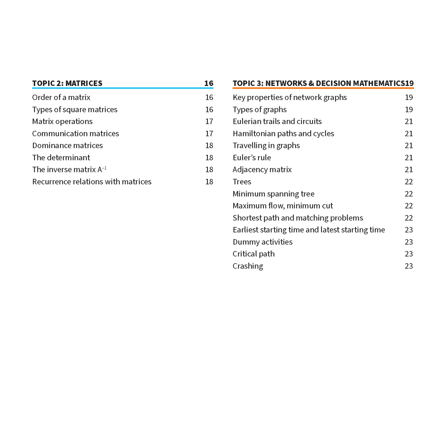 VCE General Maths 3&4 Summary Sheets (2025-2027) by ATAR Notes, showing an index of topics on a white page.