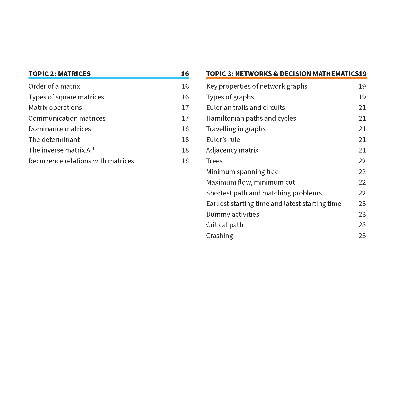 VCE General Maths 3&4 Summary Sheets (2025-2027) by ATAR Notes, showing an index of topics on a white page.