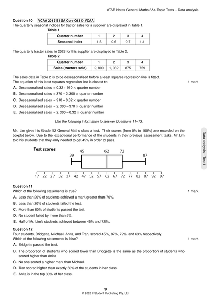 ATAR Notes VCE General Maths 3&4 Topic Tests (2027-2029)