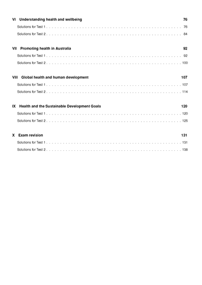Educational Topic Tests table of contents page by ATAR Notes, showing chapter titles and corresponding page numbers.