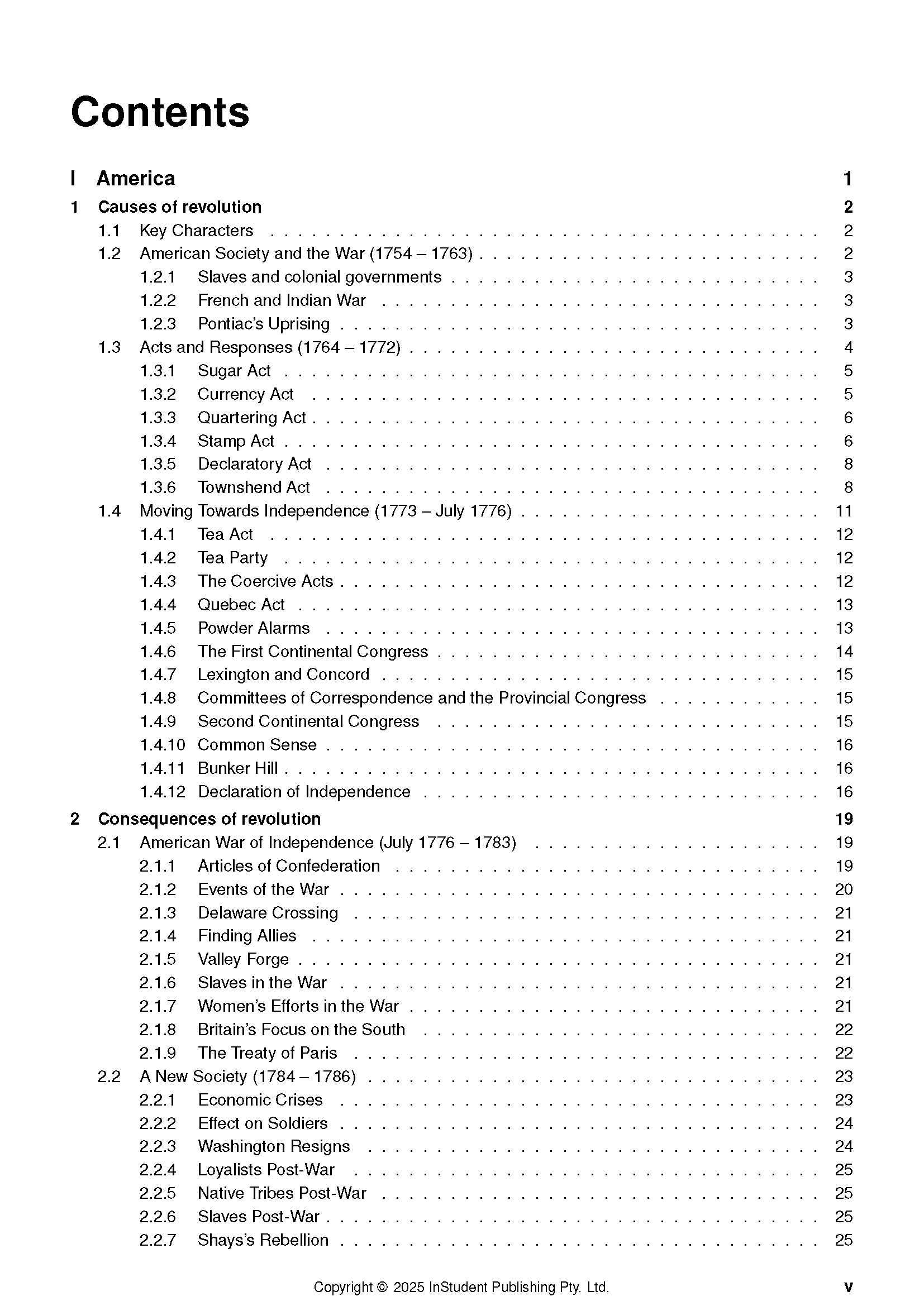 VCE History: Revolutions 3&4 Complete Course Notes (2025-2026) by ATAR Notes, displaying a table of contents with chapters and page numbers.