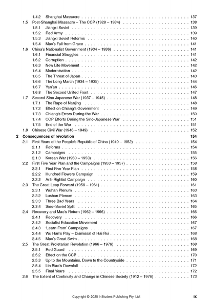 Complete Course Notes for VCE History Revolutions 3&4 by ATAR Notes, displaying a table of contents page with black text and page numbers.