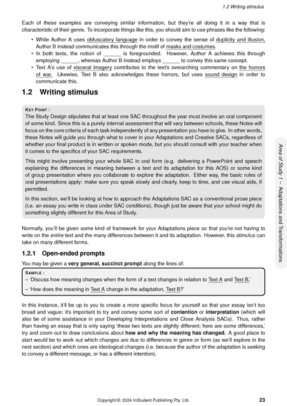Course notes page by ATAR Notes, featuring black text, headings, bullet points, and a grey 'KEY POINT' box.