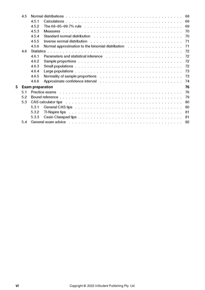 Course notes by ATAR Notes showing a table of contents with black text on a white page.